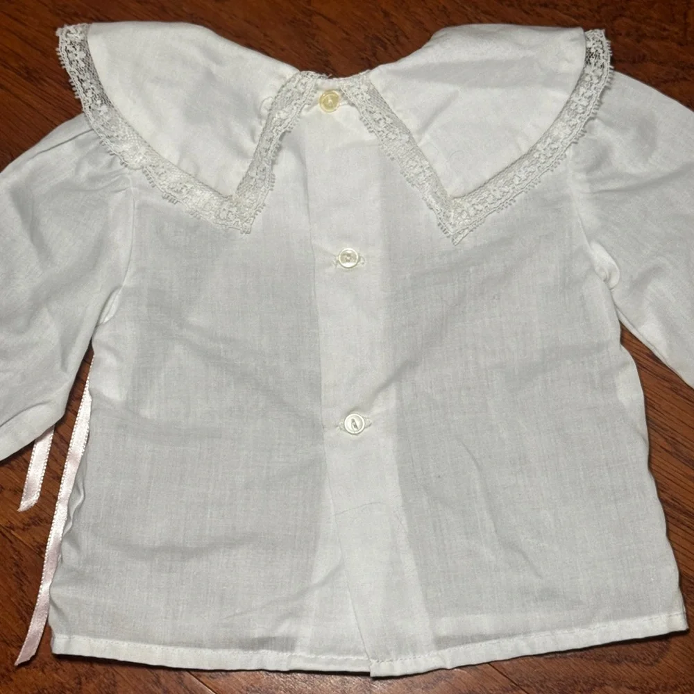 Vintage 1980s Nanette Baby Girl Pink Polka Dot Romper Size Up to 6 Months